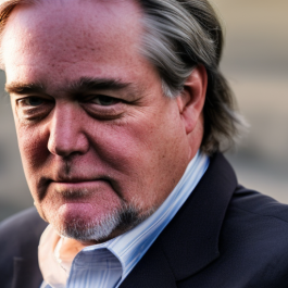 A middle-aged man with gray hair and a beard wearing a suit jacket and striped shirt looks directly at the camera with a serious expression.