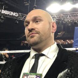 Tyson Fury ringside at Place Bell in December 2017