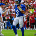 russell wilson in a new york giants uniform during a september 2025 game