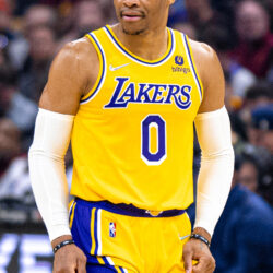 Russell Westbrook playing for the Los Angeles Lakers in 2022