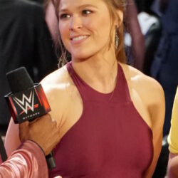 Ronda Rousey at the WWE Hall of Fame ceremony in 2018